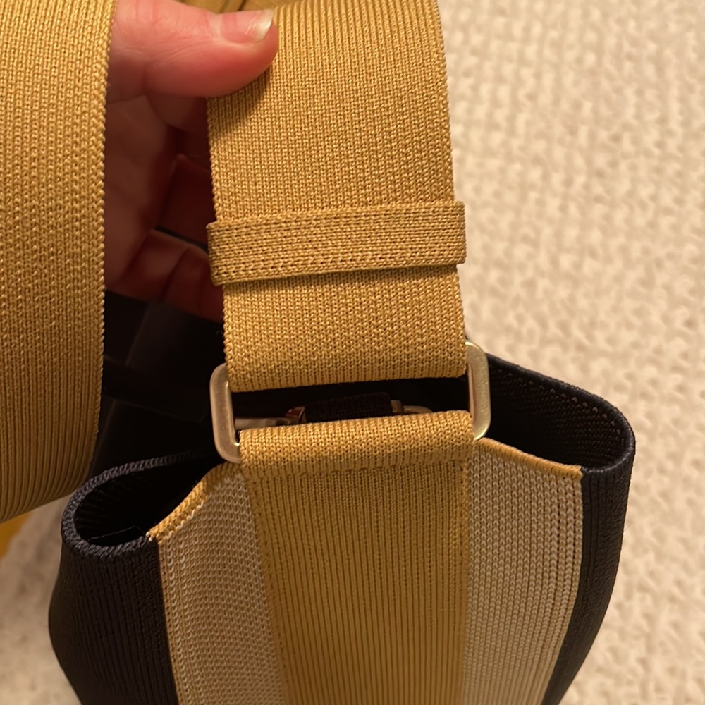 Rothy's Navy Tote with Yellow Strap - Picture 5 of 13